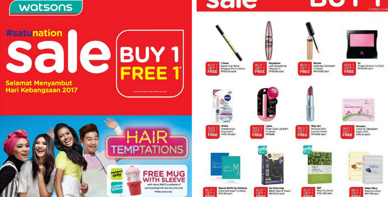 Alamak! Rupa-Rupanya Watson's Ada Buat Promosi Lebih 20 Produk 'Buy 1 Free 1' Lah!