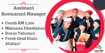 Fresh Grad Yang Jobless, Sushi King Ada Buka Tawaran Sebulan Cecah RM 2,200 Tau!