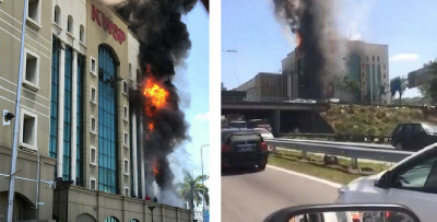Video & Gambar Situasi Sekitar Kejadian Kebakaran Bangunan KWSP PJ Sebentar Tadi