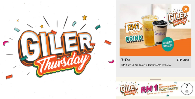 Promosi 'Giler Thursday' Tealive RM 1 Je Hari Ni Weh! Cepat Serbu!