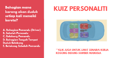 [KUIZ PERSONALITI] - Pilih Kedudukan Tempat Duduk Dalam Kereta, Kami Dedah Jawapan Di Sini!