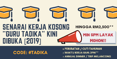 Permohonan ''GURU TADIKA'' Kini Dibuka! Fresh Grad & Min SPM Layak Mohon, Kekosongan TERHAD!