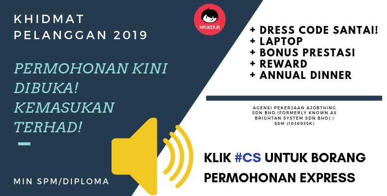 Iklan Jawatan Kosong Khidmat Pelanggan Terkini 2019! Pengambilan Serta-Merta! Lihat Borang Di Sini