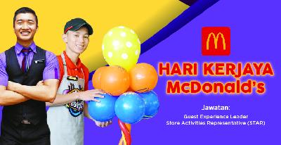 Bukan Jawatan Kru! Kali Ni McD 'Offer' Jawatan STAR! Income Hingga RM1,600 Di Johor! Makan Ditanggung!
