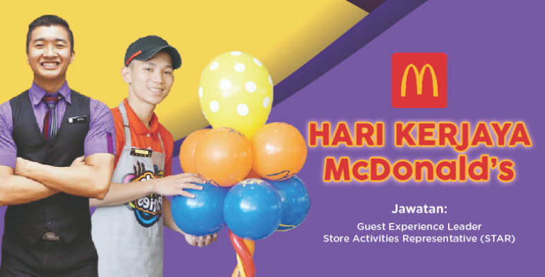 Jadi Guest Experience Leader & STAR Di McD Penang! 'Offer' Menarik Hingga RM1,600, Siap Makan FREE Weh!