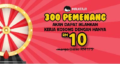 Nak Iklankan Kerja Kosong RM10 Saja? Jadi 300 Pemenang 'Contest Maukerja' Ni Sekarang! Tawaran Terhad, Daftar Segera!