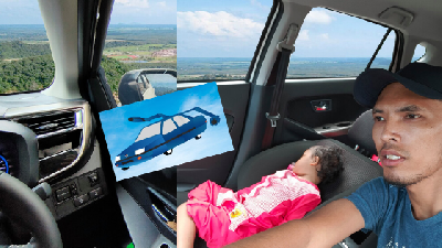 Viral Ambil Anak Balik Taska Naik 'Kereta Terbang,' Netizen 'Salute' Skil Editing Lelaki Ni!
