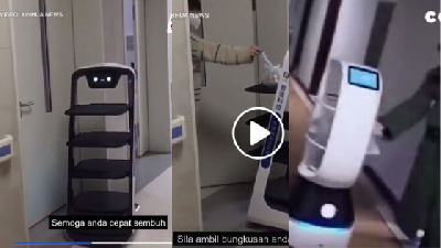Robot ''Cute'' Ambil Alih Tugas Sebagai Penghantar Makanan Kepada Pesakit Coronavirus Di China