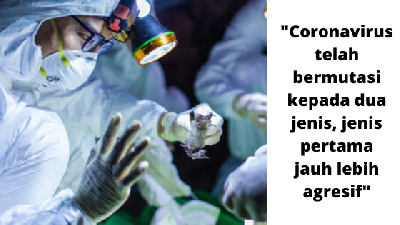 Saintis Dapati Wabak Coronavirus Telah Bermutasi Lahir Jenis 'L & S' Pula, Wajib Tengok!