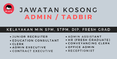 Jawatan Kosong Bidang Admin Dengan Lebih 10++ Kekosongan Dibuka Besar-Besaran! Min SPM Layak Mohon!