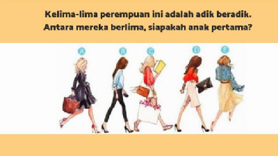 Korang rasa Antara Mereka, Siapa Anak Ketiga? Jika Kamu Pilih A, B, C, D Atau E, Kamu Sebenarnya...