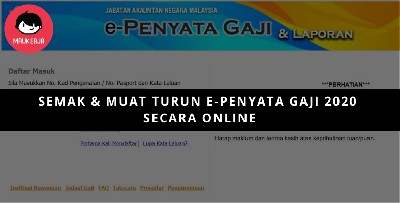 Penyata Gaji Online - Ini Cara Untuk Semak Slip e-Penyata Gaji 2020