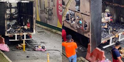 Dipercayai Lori Kurier Hantar Barangan Promosi 11.11, Hangus Terbakar