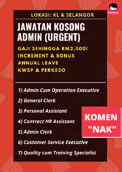 10 Jawatan Kosong ADMIN CS HR Yang Korang Boleh Apply Sekarang