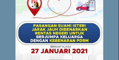 Pasangan Suami Isteri Jarak Jauh Boleh Rentas Negeri, Ini Cara Untuk Mohon!