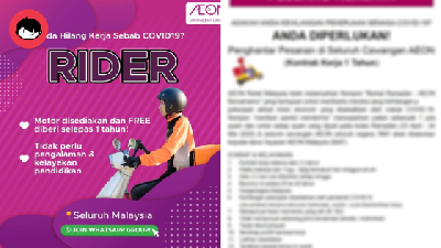 Nah Cara Mohon Kerja Sebagai Rider AEON Malaysia, Siap Dapat Free! Motosikal