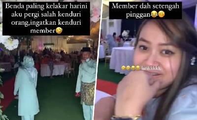 Gadis Ini Baru Tersedar Silap Datang Majlis Orang, Tapi Dah Siap Makan Setengah Pinggan