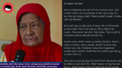 Dakwaan Warga Emas ‘Dibuang’ Anak, Menantu, Rupanya Ini Cerita Sebenar