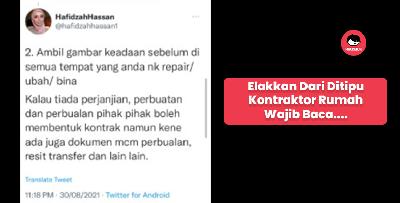 Elakkan ditipu kontraktor rumah, Peguam ini kongsikan TIPS!