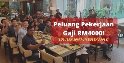 Peluang Pekerjaan Gaji Lumayan Sehingga RM4000! Kelayakan SPM Pun Boleh Mohon!