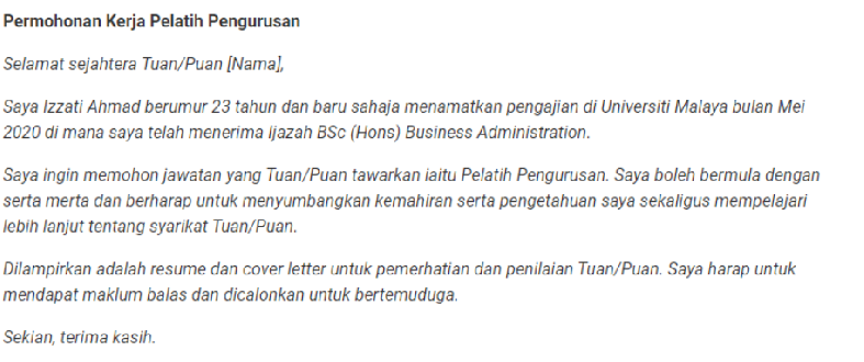 Apa Nak Isi Dalam Cover Letter Atau Dalam Email?