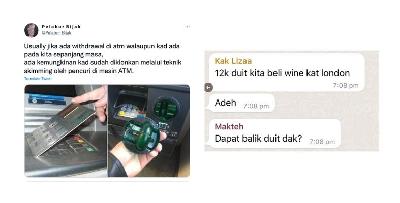 RM12K lesap, scammers boleh scam guna ATM je?