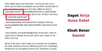 Dapat Kerja Guna Kabel - Pengalaman Datang Interview Mencukupkan Syarat