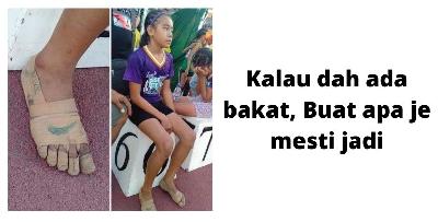 Tak Mampu Beli Kasut, Tetap Jadi Juara Menang 3 Emas
