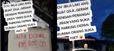 Geram Dengan Jiran Parking Depan Rumah, Ini Pengajarannya