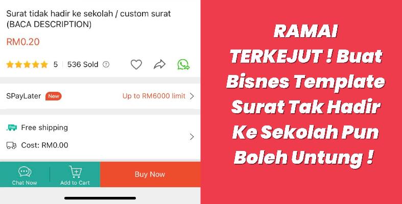 RAMAI TERKEJUT ! Buat Bisnes Template Surat Tak Hadir Ke Sekolah Pun Boleh Untung!