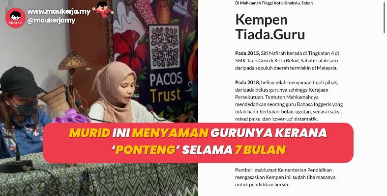 Murid Ini Menyaman Gurunya Kerana ‘Ponteng’ Selama 7 Bulan