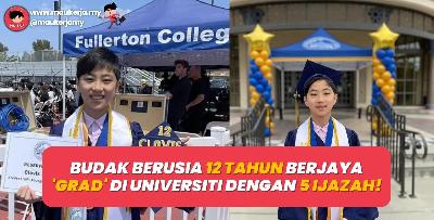 Budak Berusia 12 Tahun Berjaya ‘Grad’ Di Universiti Dengan Lima Ijazah