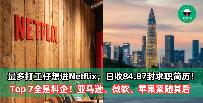 调查显示：最多打工仔想进Netflix，每天收到84.87封求职简历！Top 7 全是科技企业！