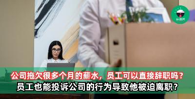 公司拖欠很多个月的薪水，员工可以直接辞职然后投诉公司的行为导致他被迫离职吗？