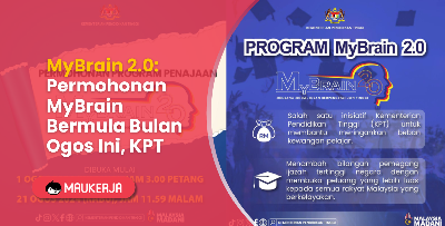 MyBrain 2.0: Permohonan MyBrain Bermula Bulan Ogos Ini, KPT